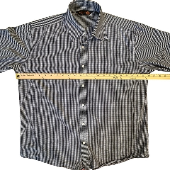 Ben Sherman Checkered Gingham Print Blue Men's Shirt XL 💙 - Picture 4 of 9